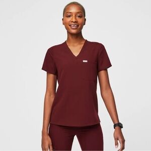 Women's Burgundy Figs Scrub Top